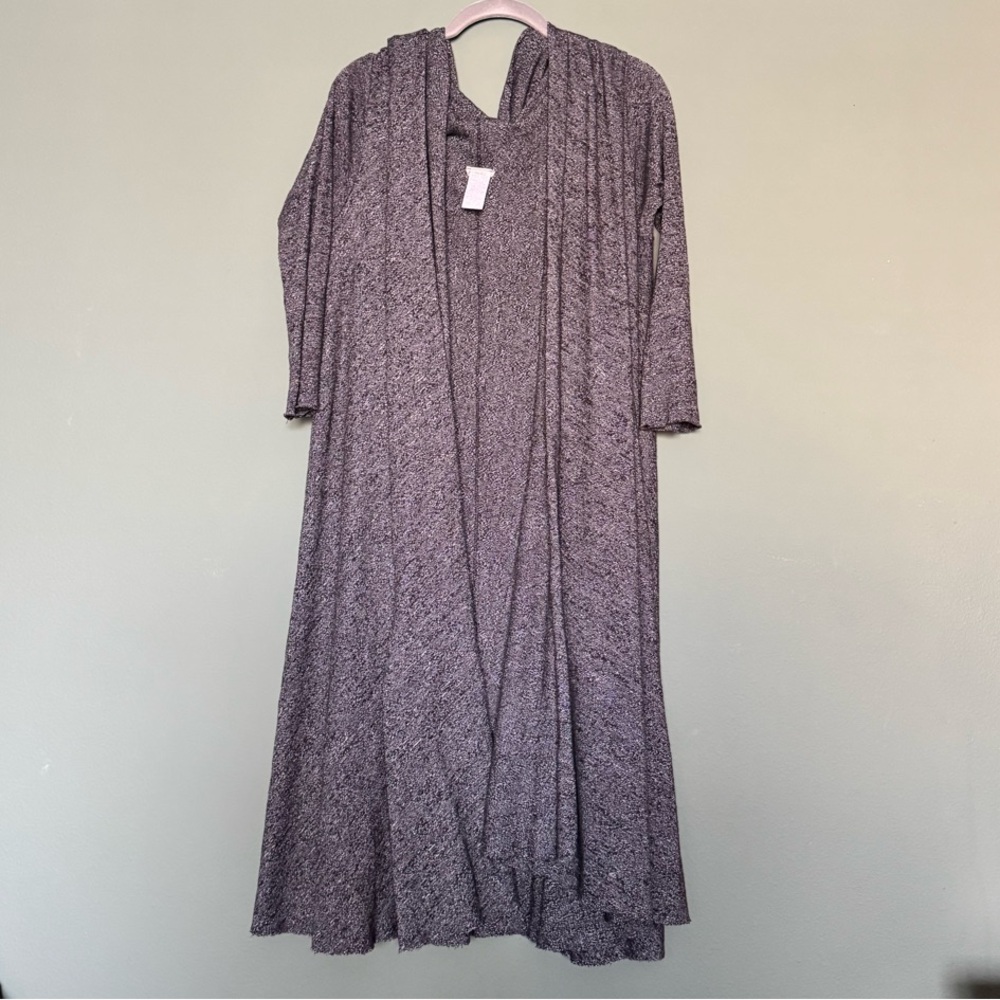 Gray Hooded Free People Duster Cardigan